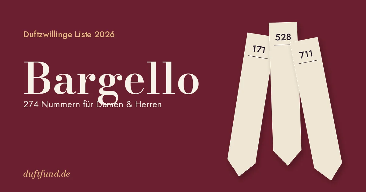 Bargello Duftzwillinge Liste 2026