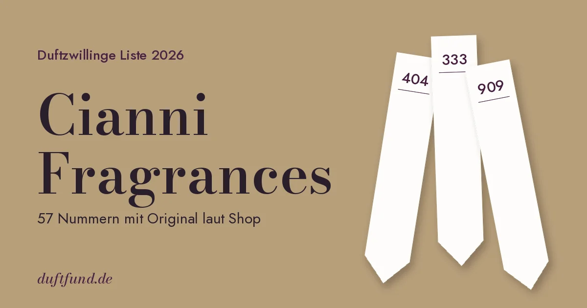 Cianni Fragrances Duftzwillinge Liste 2026