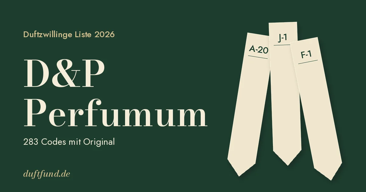 D&P Perfumum Duftzwillinge Liste 2026