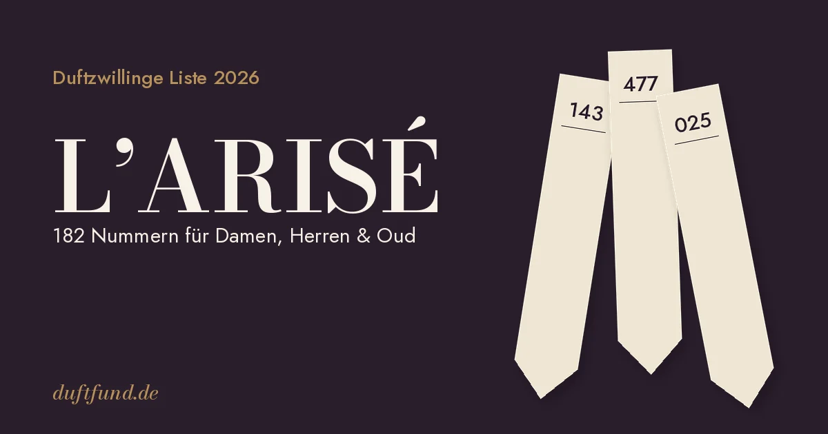 L’ARISÉ Duftzwillinge Liste 2026